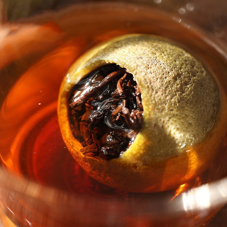 Gong Ting Ripe Pu-erh Tea Cured in tangerine