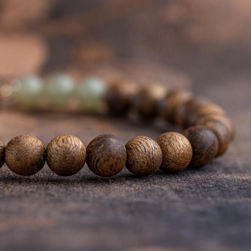 18K Gold & Yingge Green Agarwood Bead Bracelet - Peace & Concentration 【MXX】