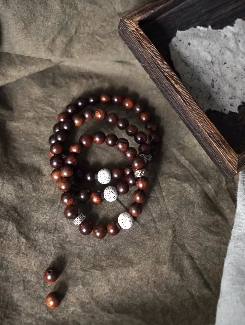 Infinite Triumph - Star Moon Bodhi & Black Rosewood Bracelet【HYQ】