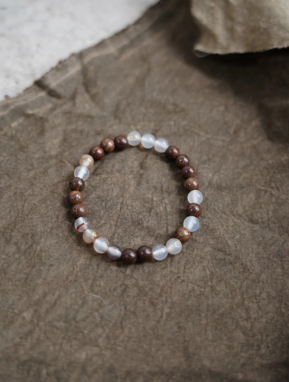 Red grass flower agate & Sandalwood Bracelet - Confidence & Courage【HYQ】