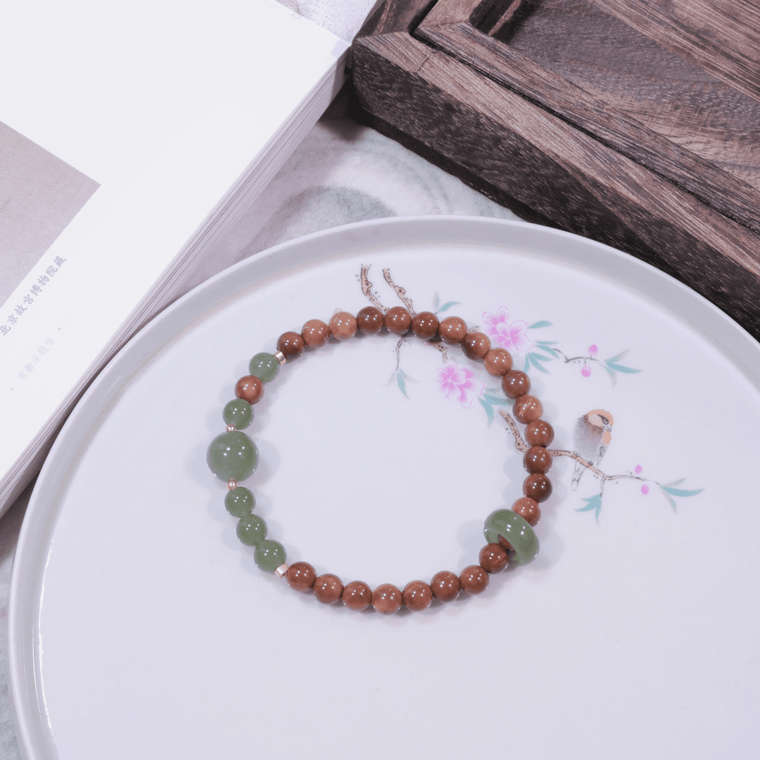 Natural KUKA Bead &Hetian Jade Handmade Bracelet - Safe & Sound 【QY】