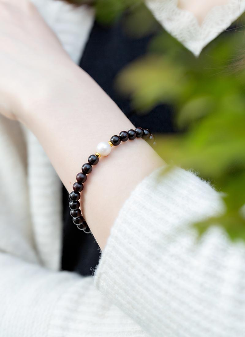 Faith & Protection Natural Indian Small Leaf Rosewood bracelet【MXX】