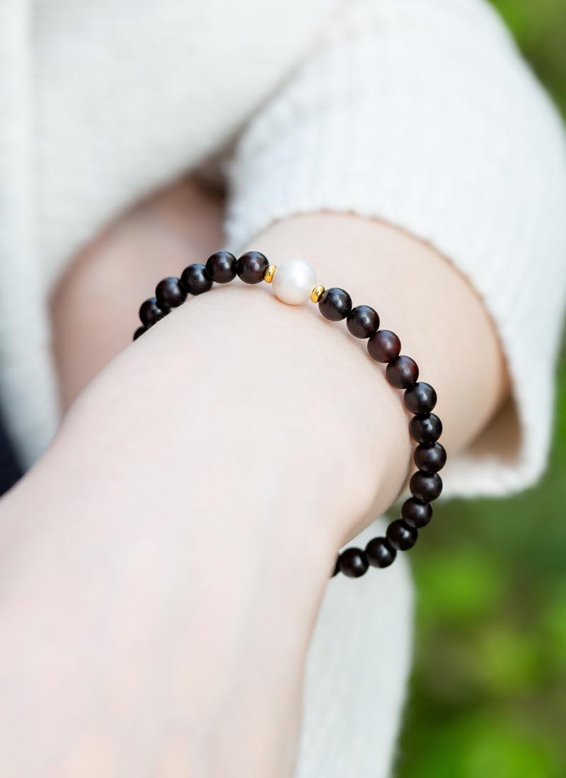 Faith & Protection Natural Indian Small Leaf Rosewood bracelet【MXX】